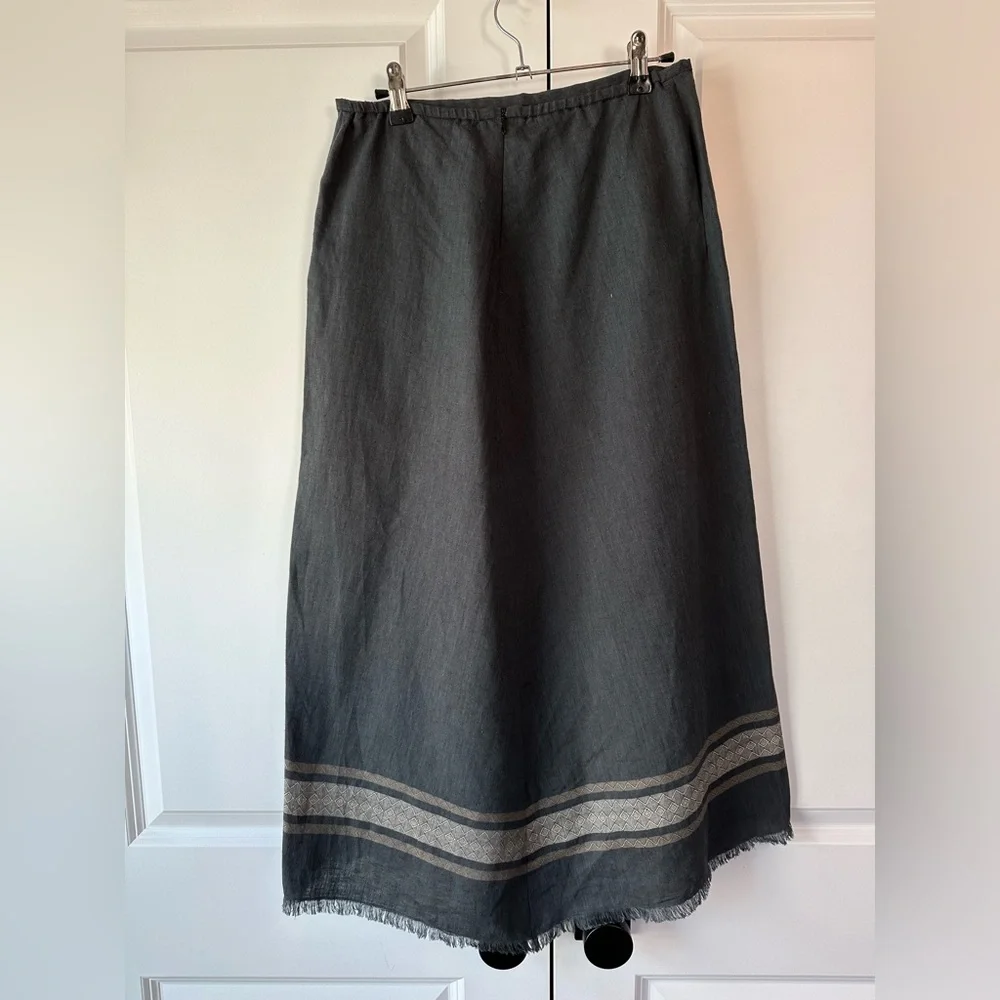 Vintage Margaret O’Leary Women’s Irish Linen Fringe Skirt Size Small